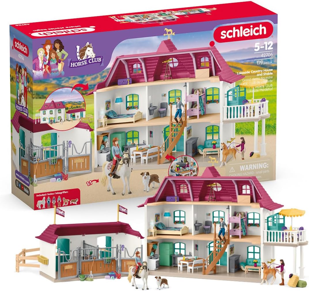 71PQGLmO5yL._AC_SL1200_.jpg Schleich Horse Club Country House - Image 1